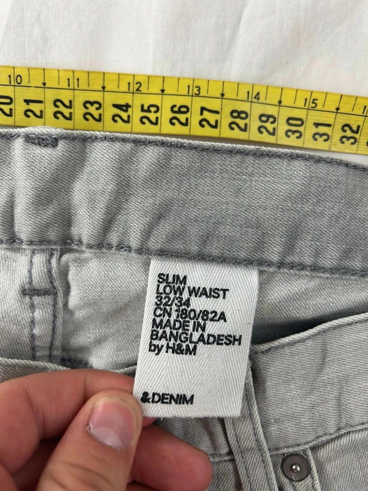 Witte grijze vintage slim fit lage taille H&M jeans – photo 12